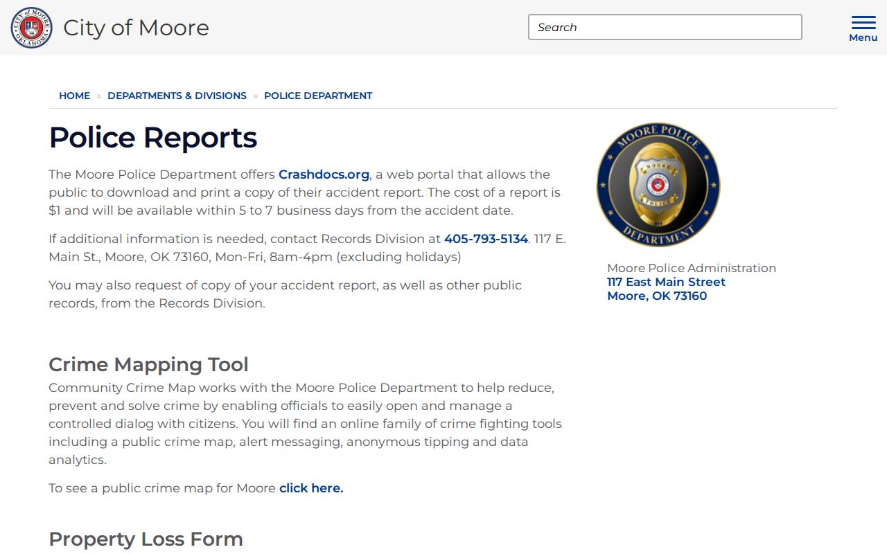 Cleveland County Moore Police arrest-record reports source