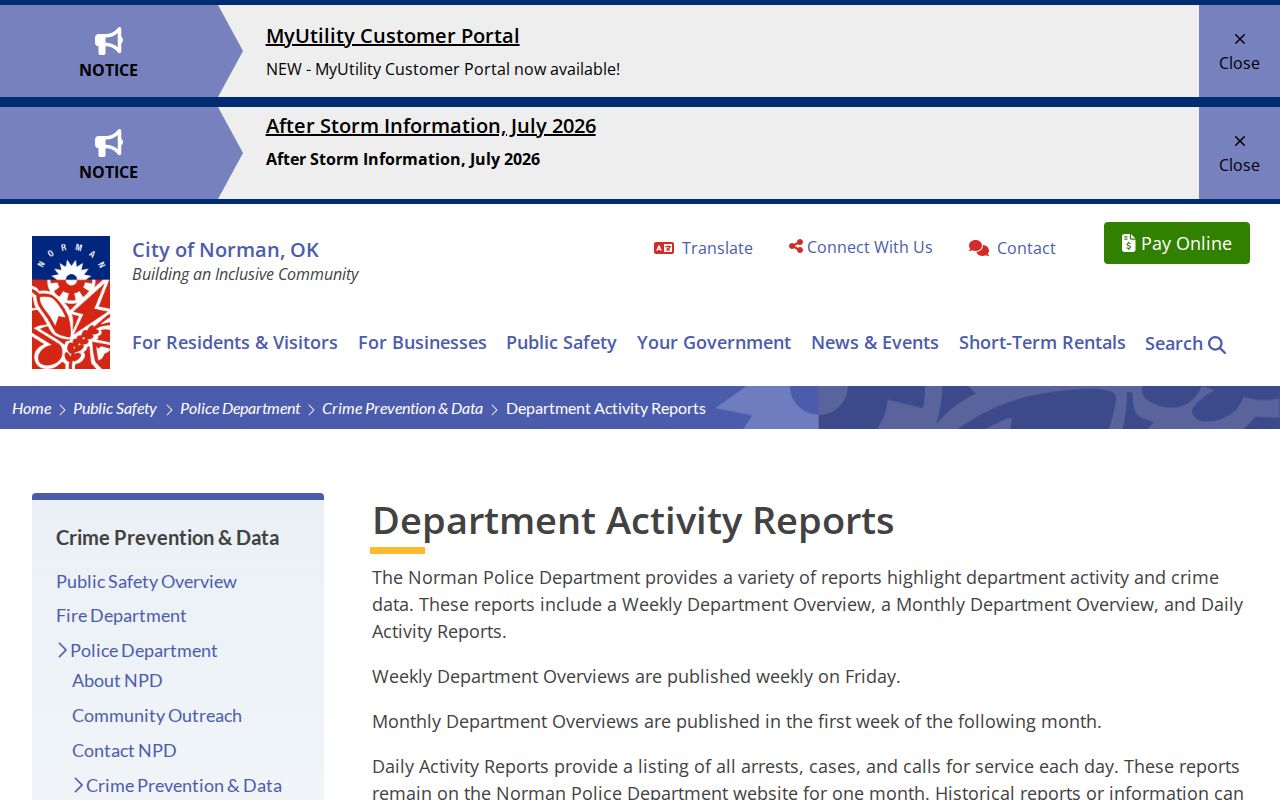 Cleveland County Norman Police arrest-report records source